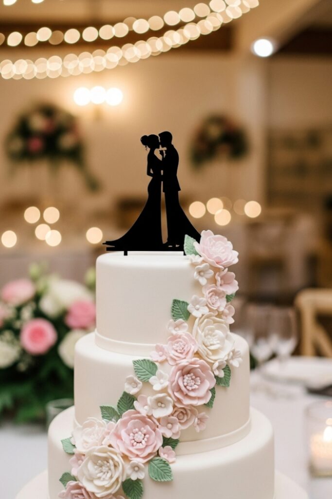 Minimalist Silhouette Couple Topper