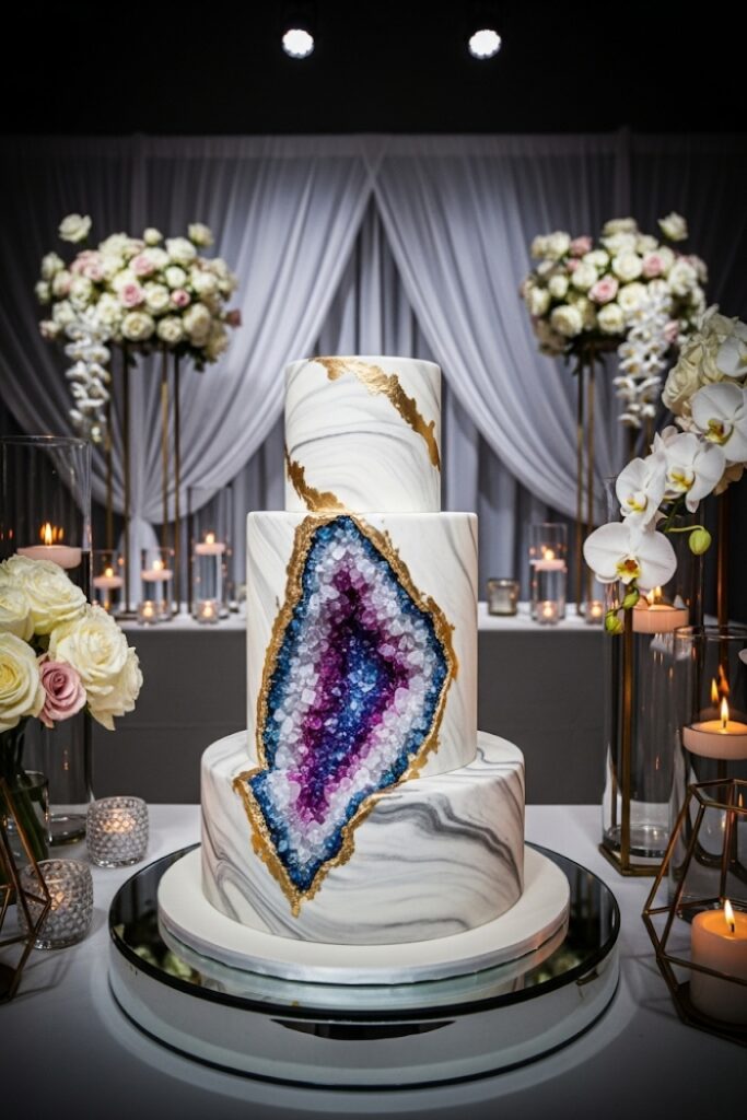 Geode-Inspired Crystal Cake