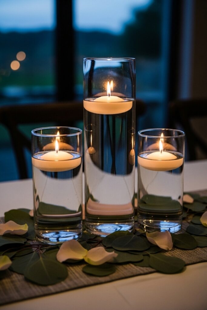 Floating Candles in Glass Vases