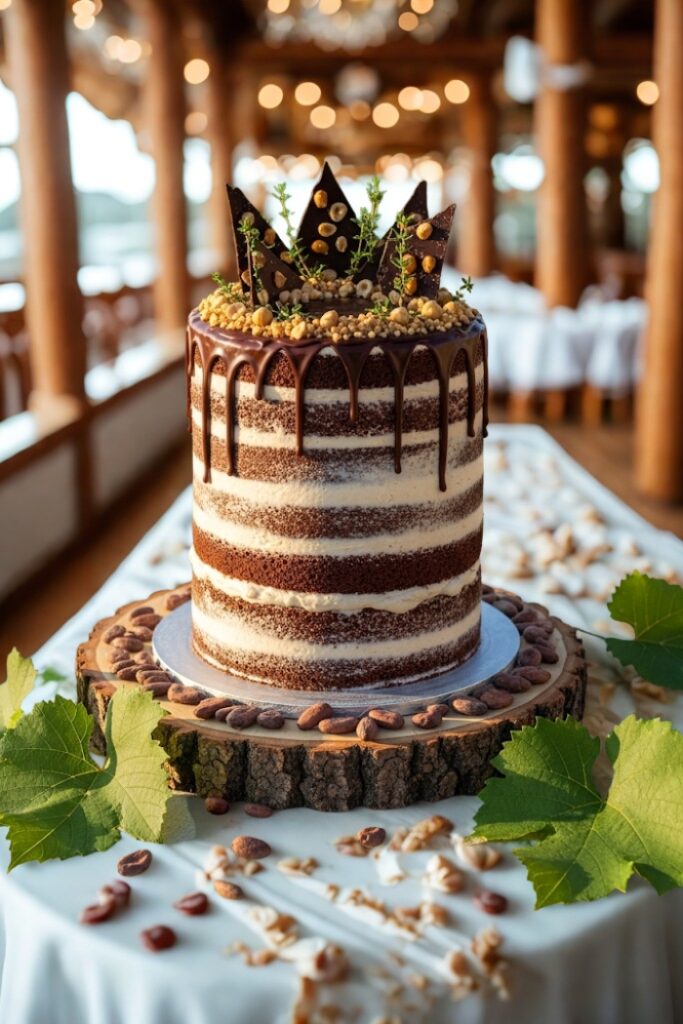 Rustic Hazelnut and Chocolate Layer Cake