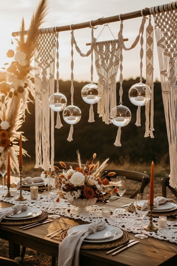 Boho Macramé & Floating Candle Terrariums