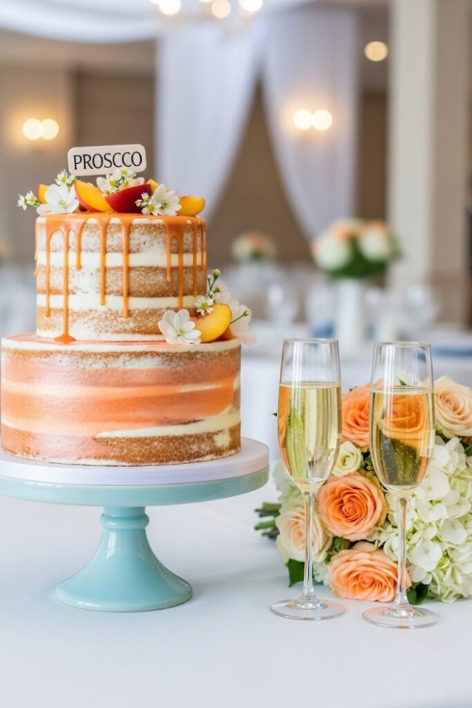 Prosecco and Peach Layer Cake