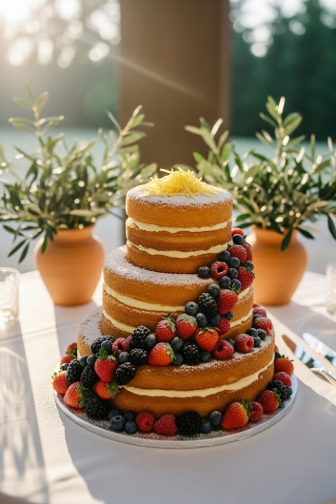 Italian Yogurt and Berry Wedding Cake