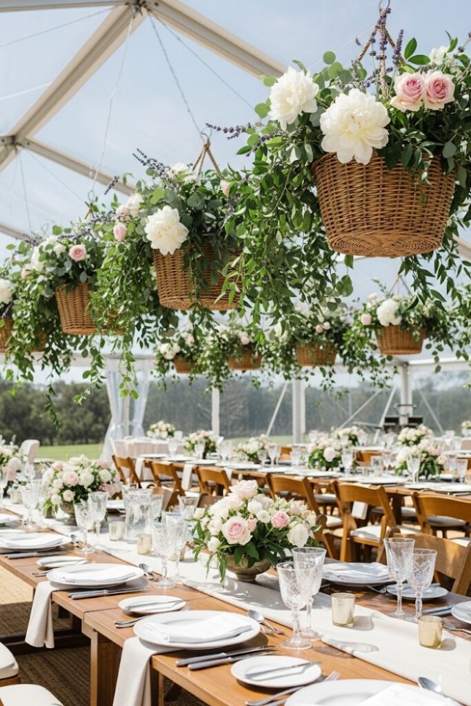 Garden-Inspired Hanging Floral Baskets