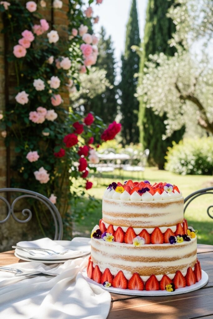 Strawberry Mascarpone Layer Cake