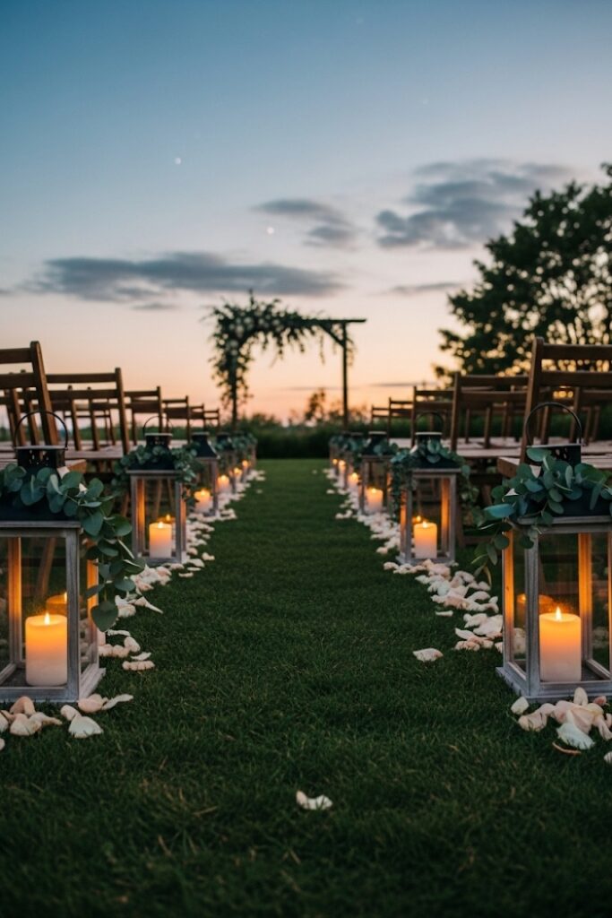 Vintage Lantern Aisle Markers