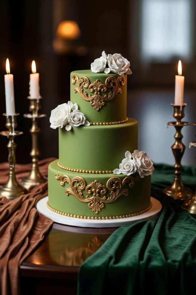Olive Green & Gold Vintage Regal
