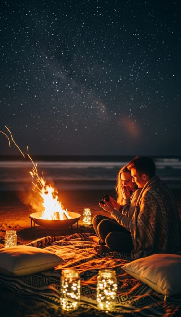 Bonfire Proposal Under the Stars