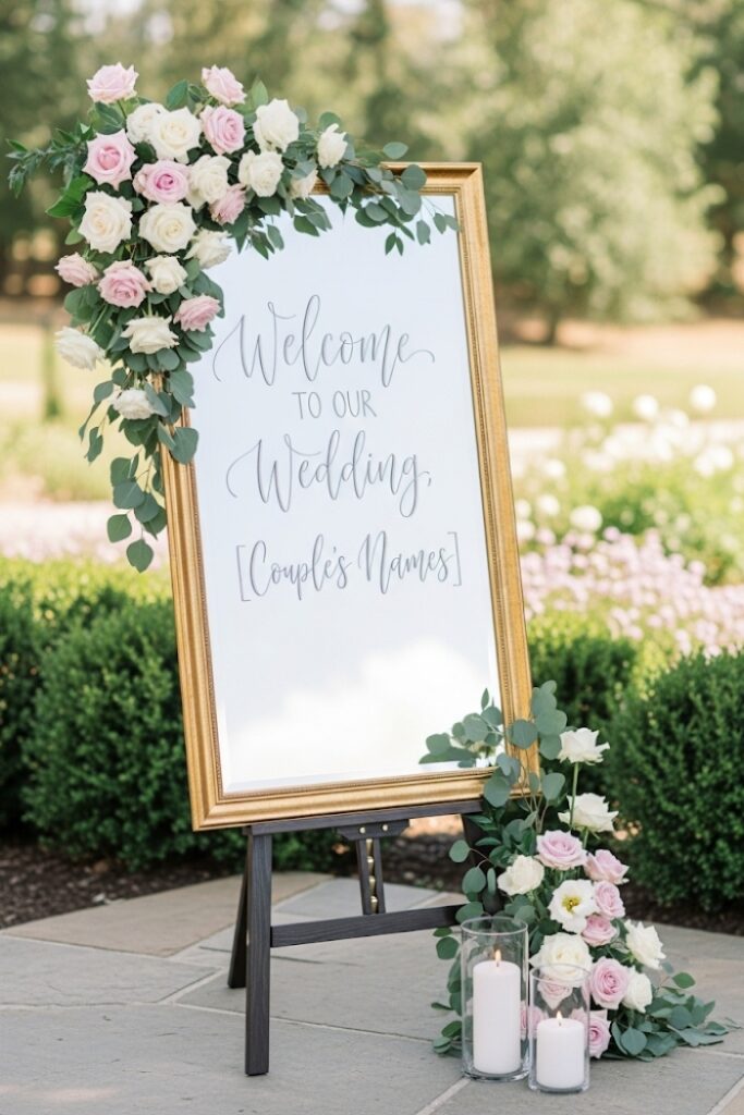 Elegant Mirror Welcome Signs