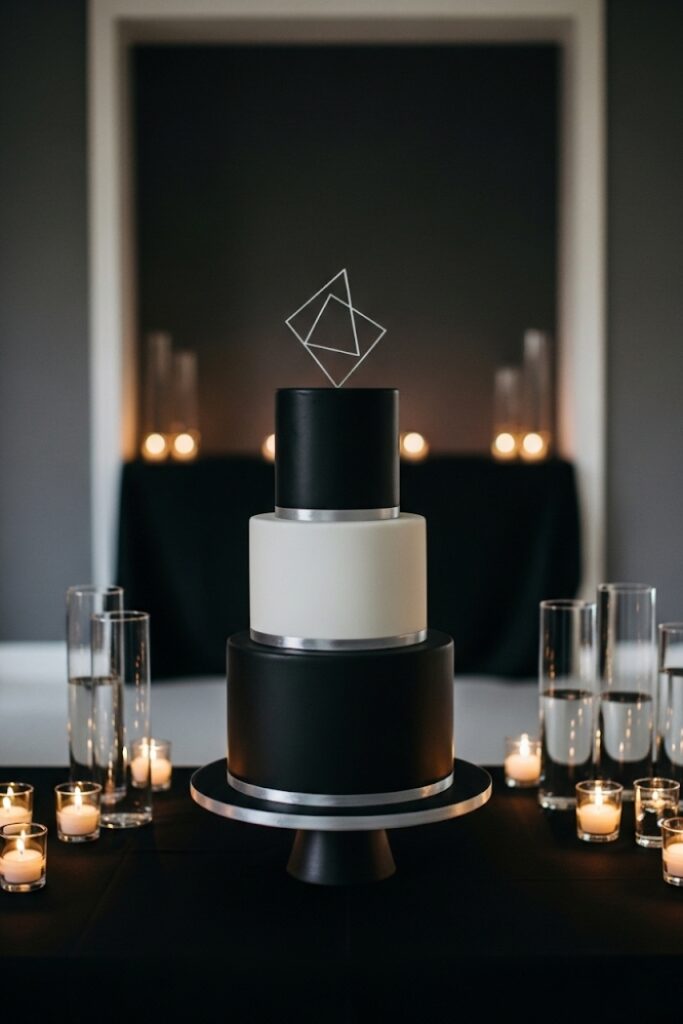 Elegant Black & White Minimalist Cake