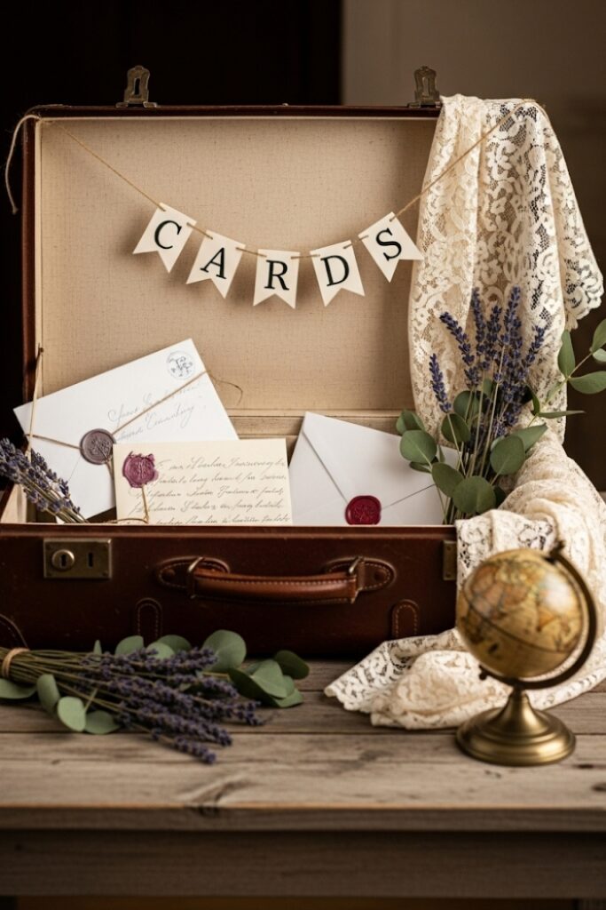 Vintage Suitcase Card Stations