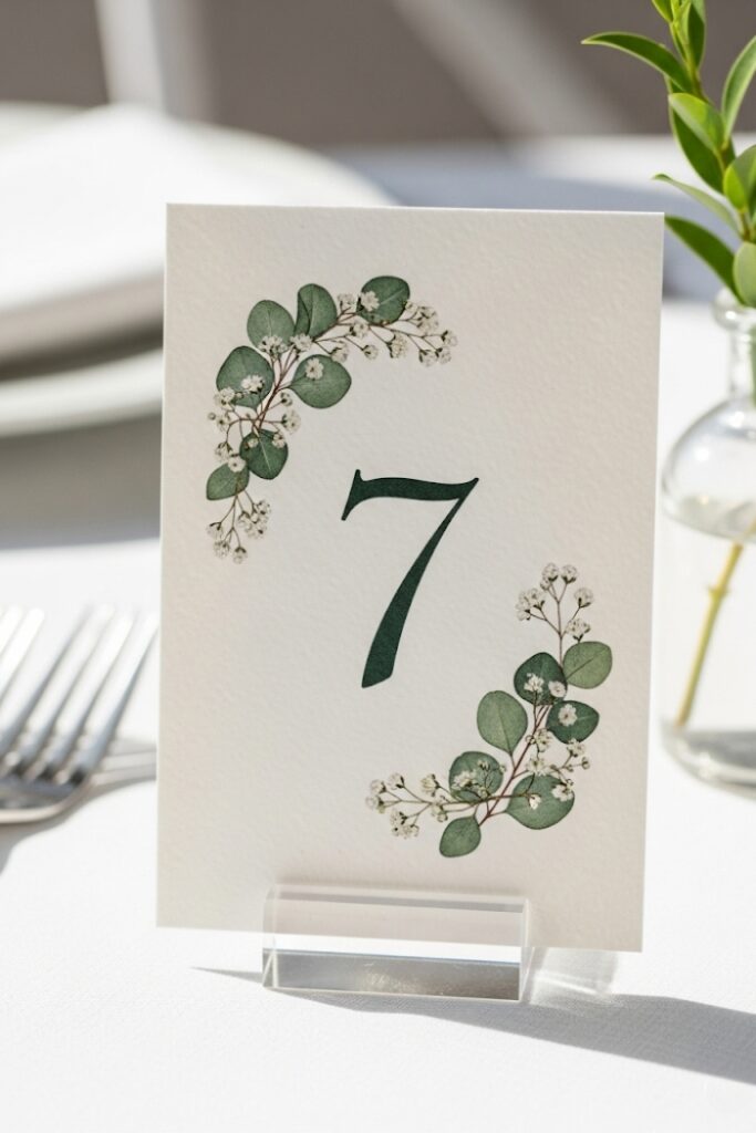 Botanical Elegance Wedding Table Number Ideas
