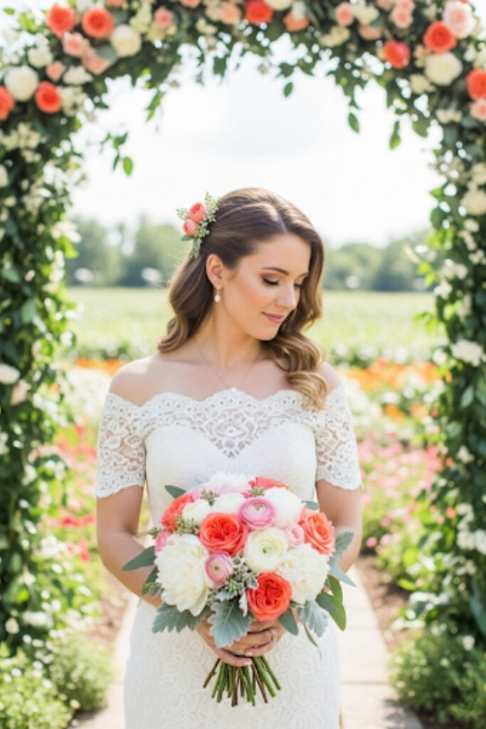 Soft Coral & Cream Garden Mix