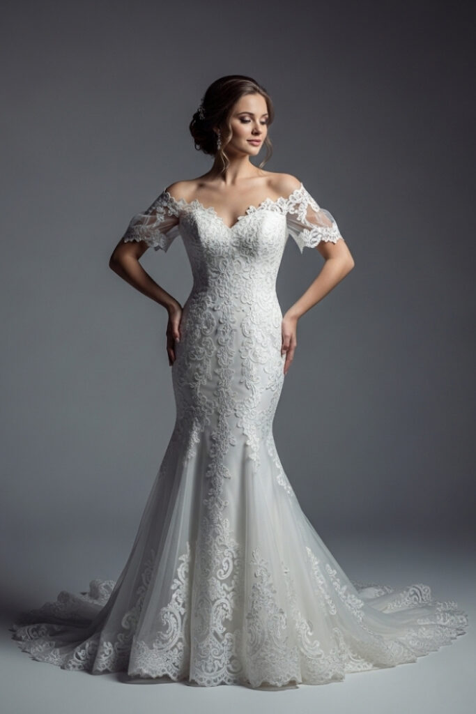 Illusion Off-Shoulder Mermaid Dress