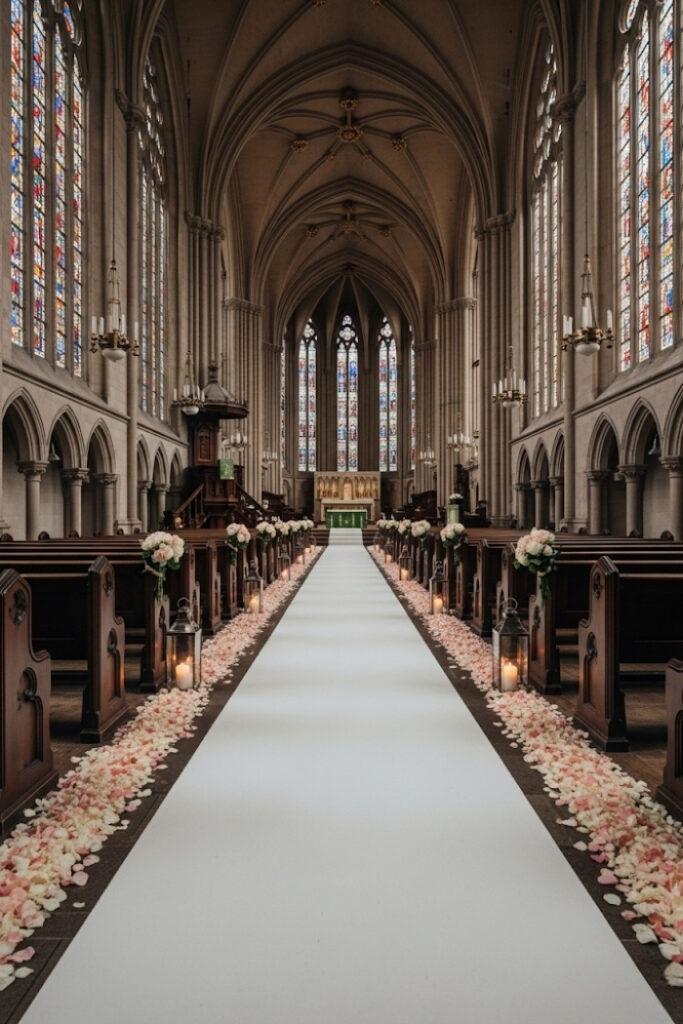 Aisle Runner with Petal Borders