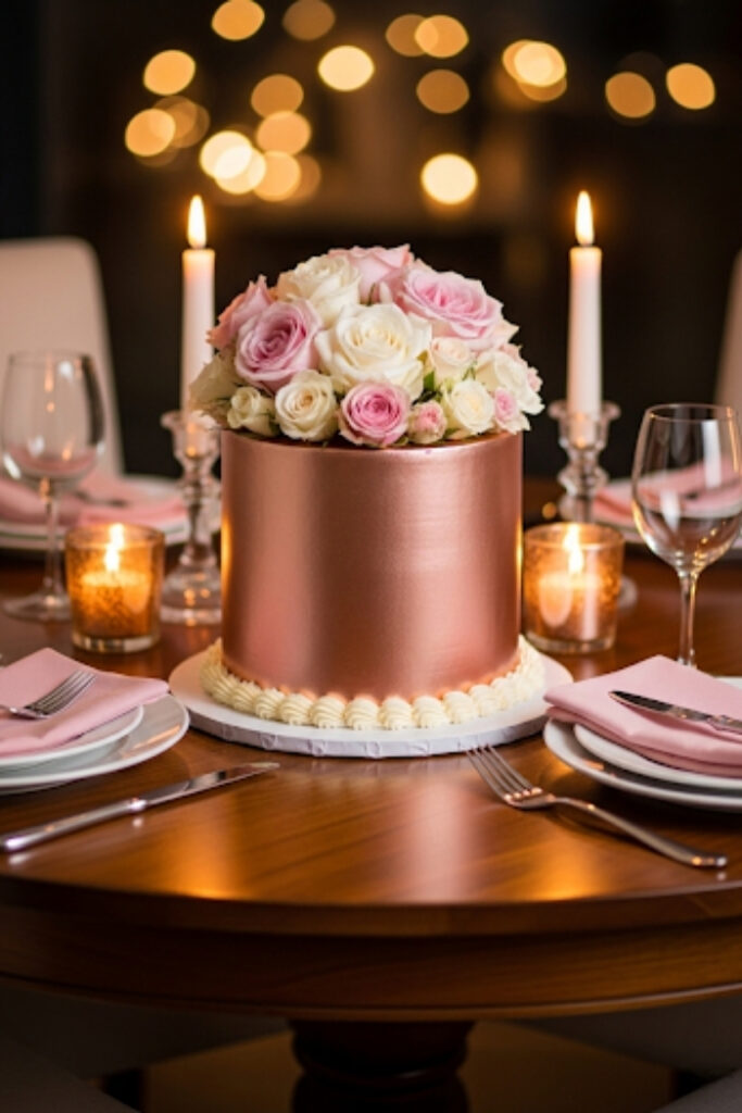 Rose Gold Romance Cake