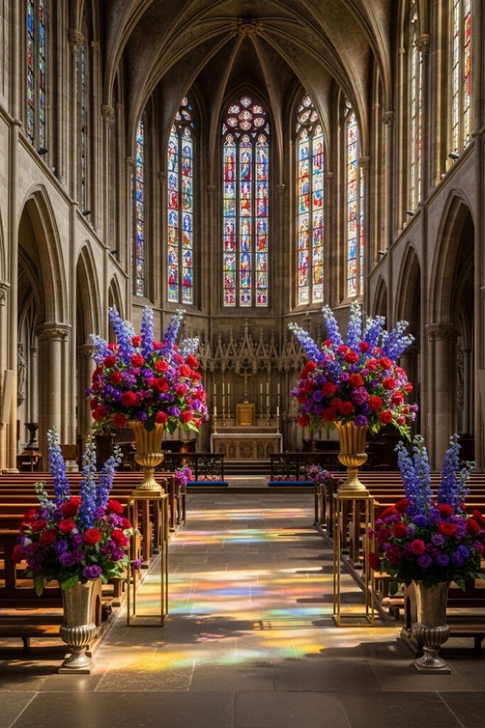 Stained Glass-Inspired Floral Arrangements