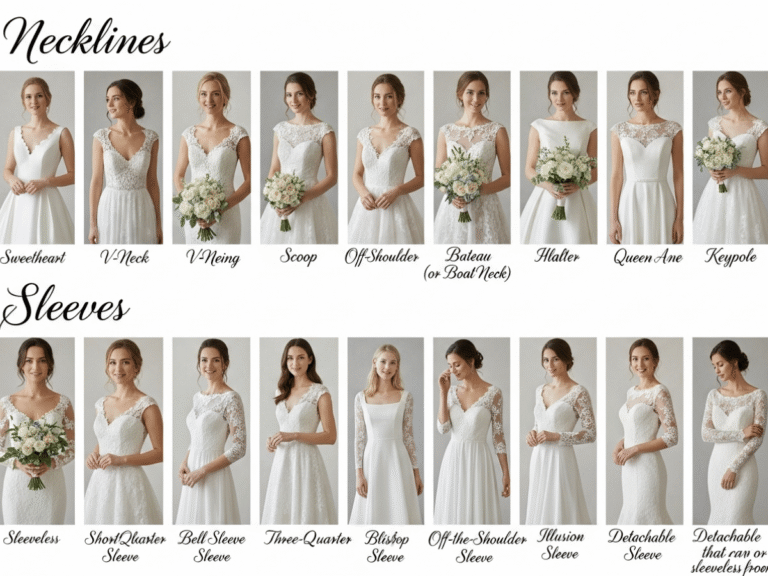 Necklines and Sleeves Wedding Dresses