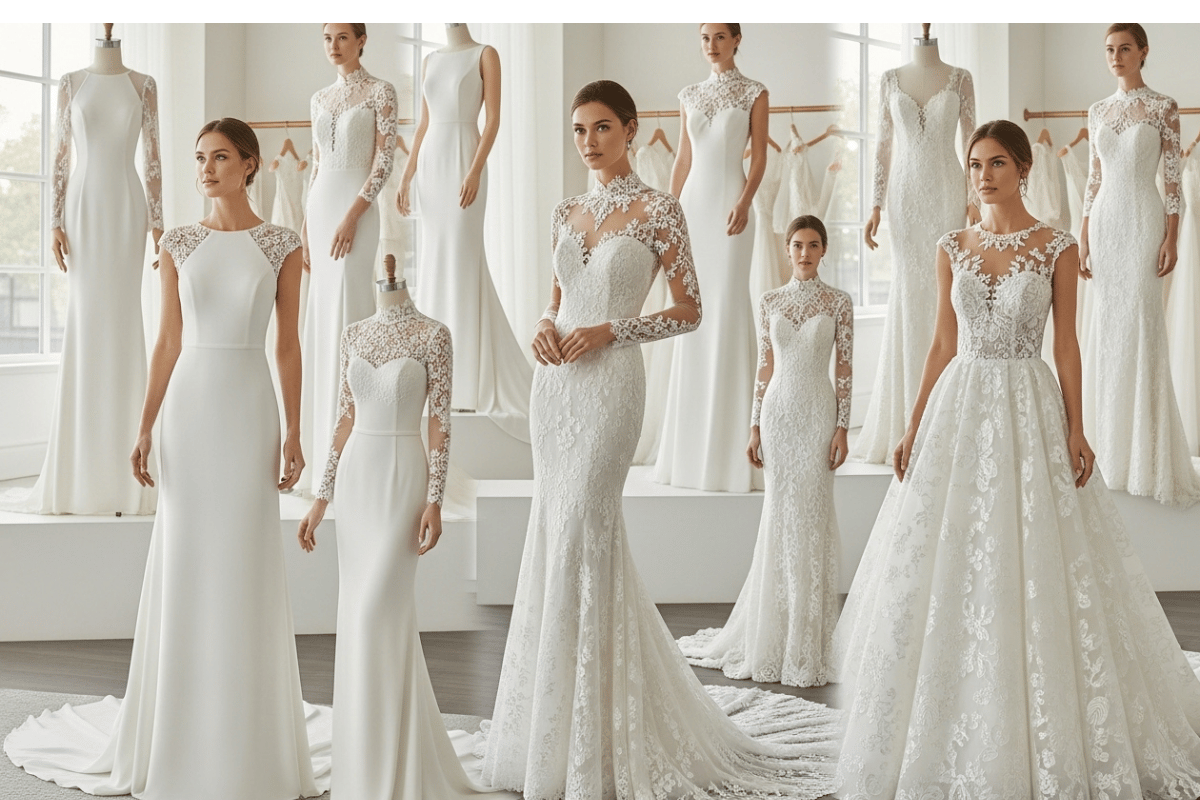 High Neckline Wedding Dress