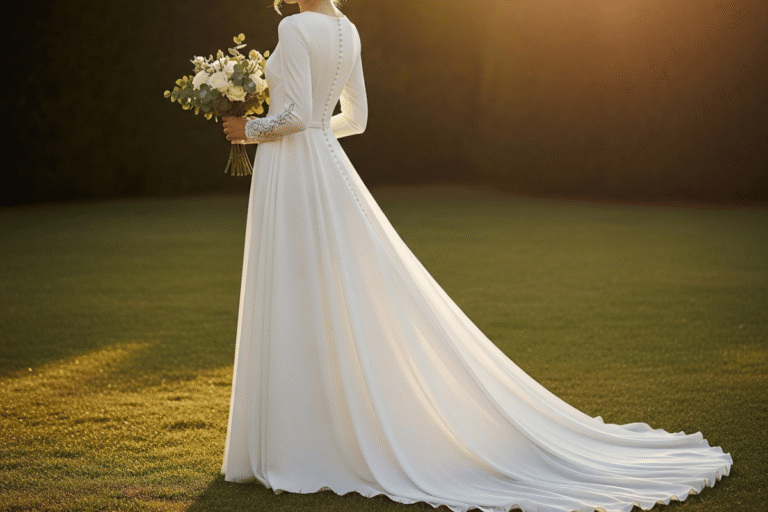 Crepe Fabric Wedding Dress