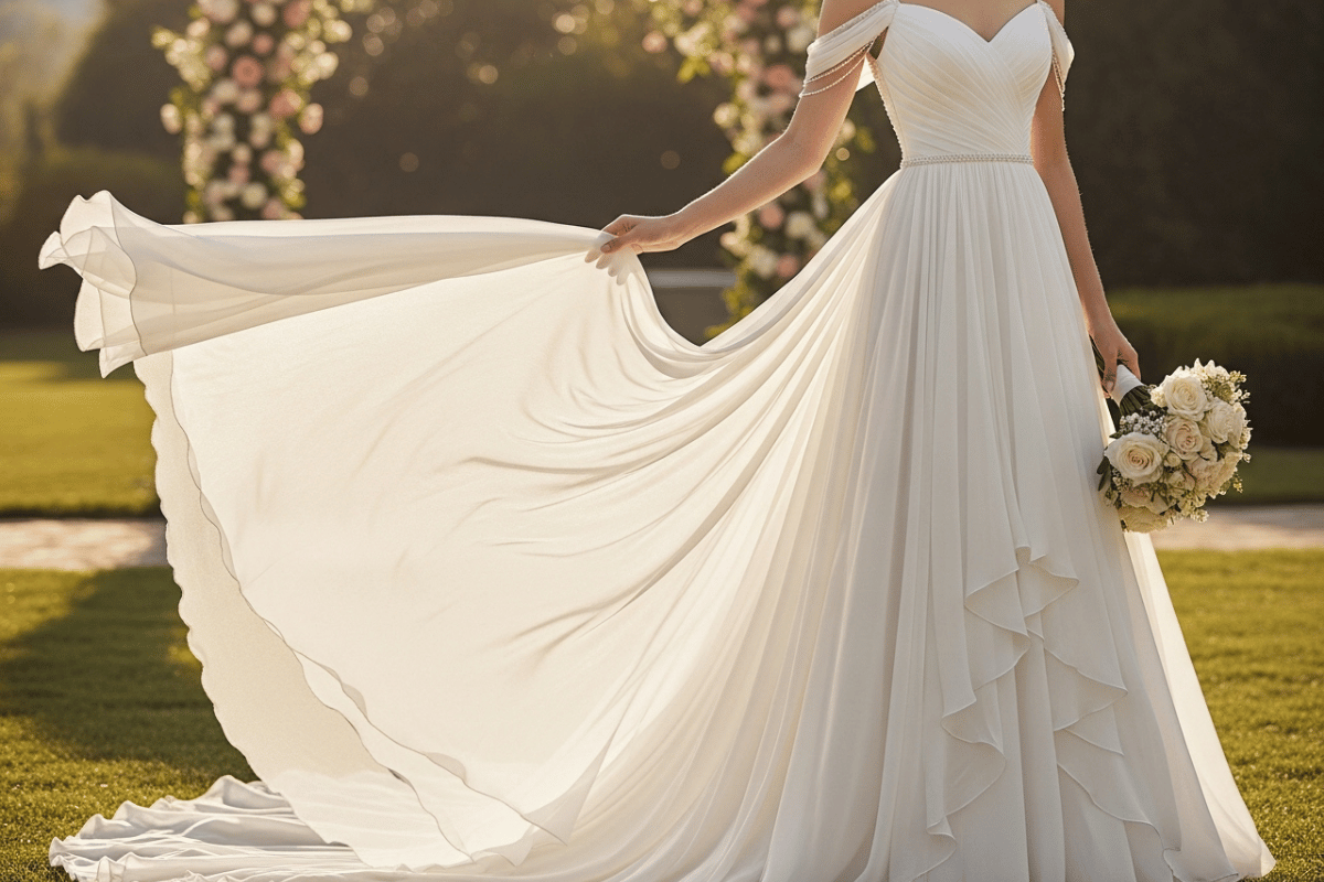 Chiffon Fabric Wedding Dress
