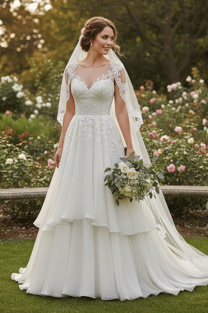 Cap Sleeves wedding dress