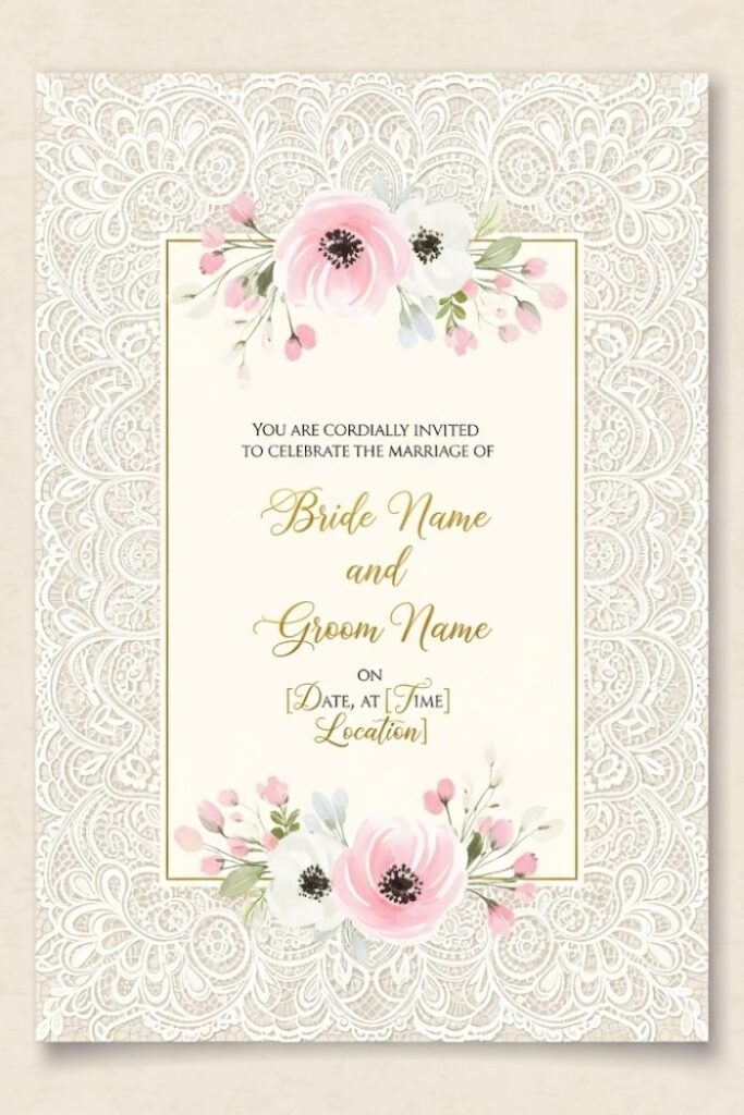 Elegant Floral Lace Invitation