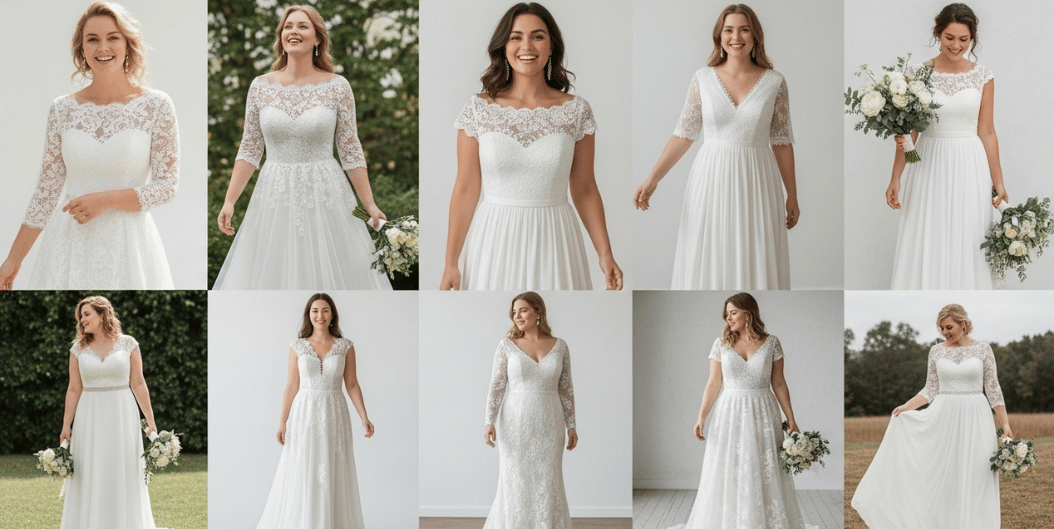 15+ Simple Wedding Dresses for Plus-Size Brides