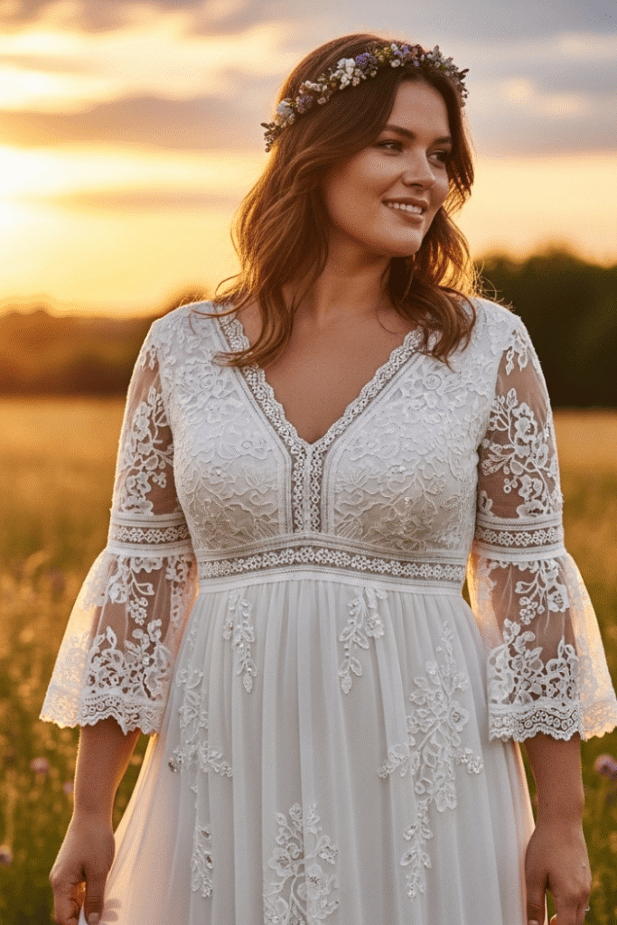 Boho Wedding Dresses Flatter Plus Size Brides
