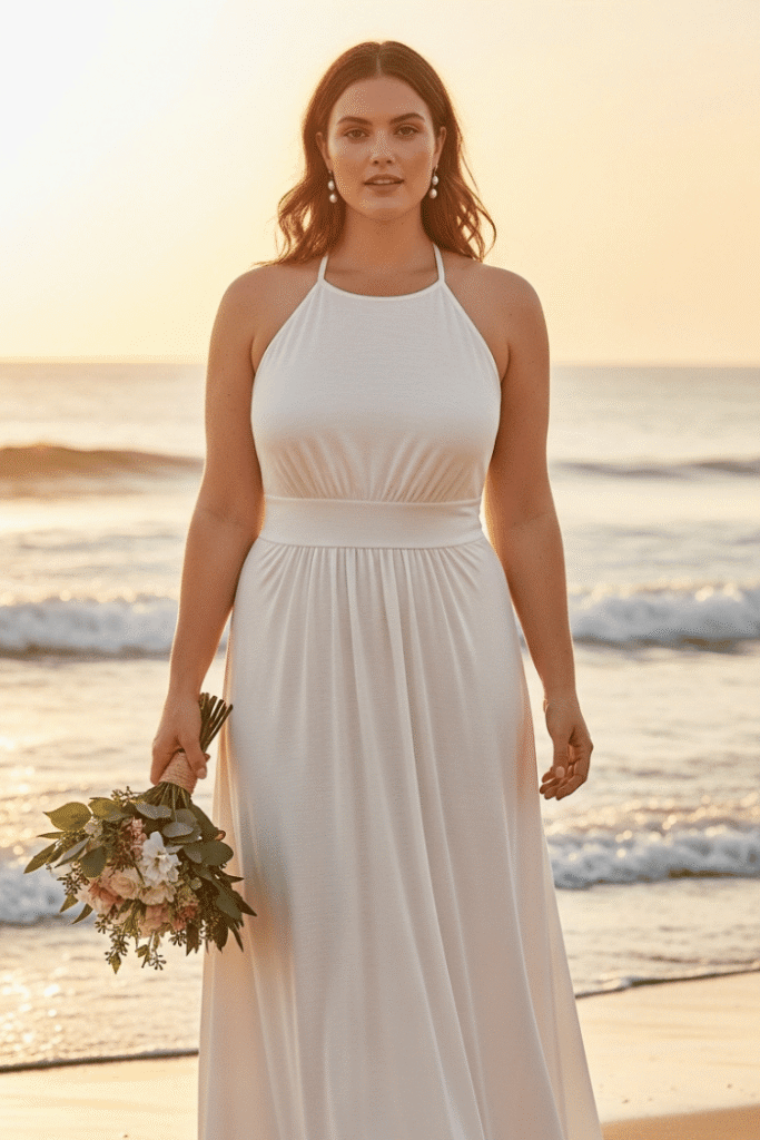 Casual Jersey Knit Halter Dress