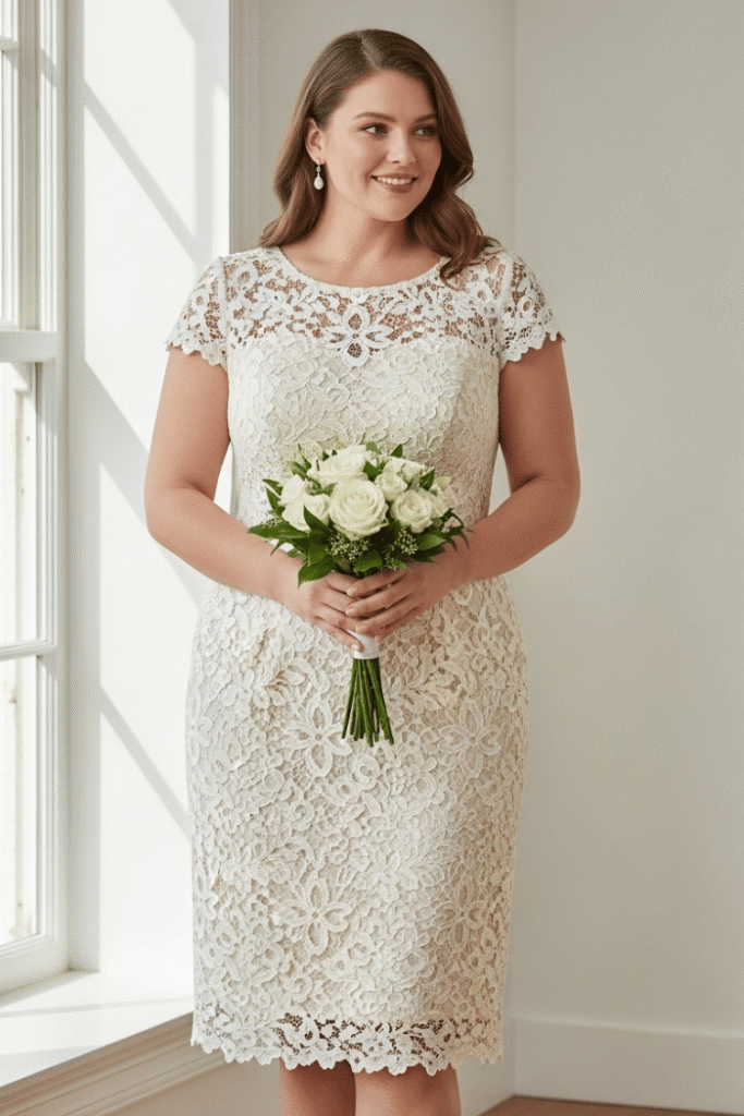 Cream Lace Sheath Midi