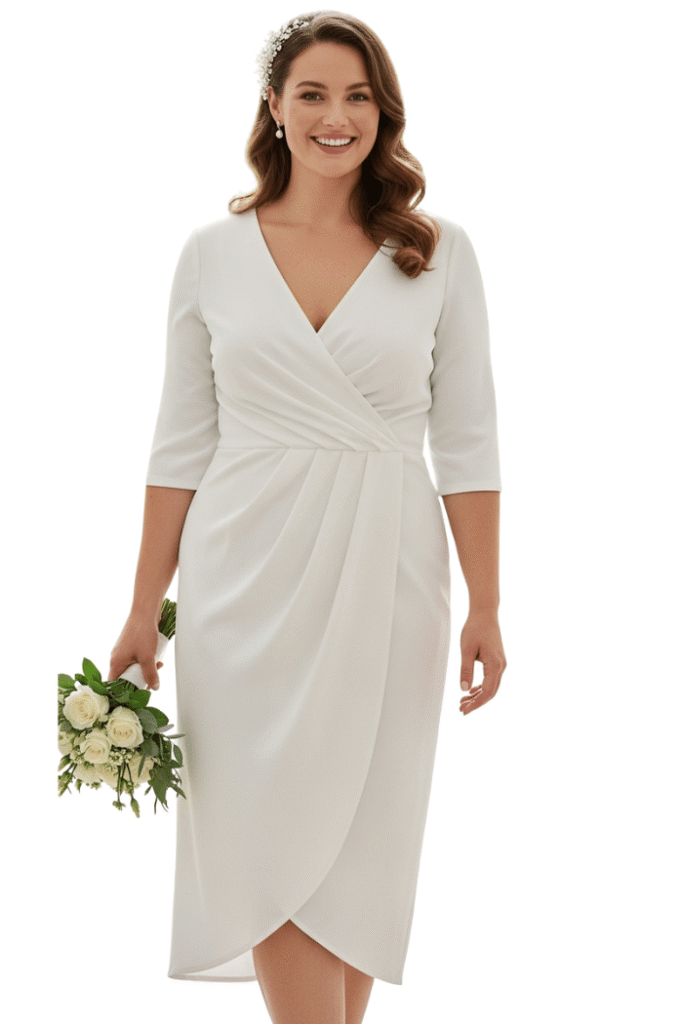 Crepe Wrap-Front Midi