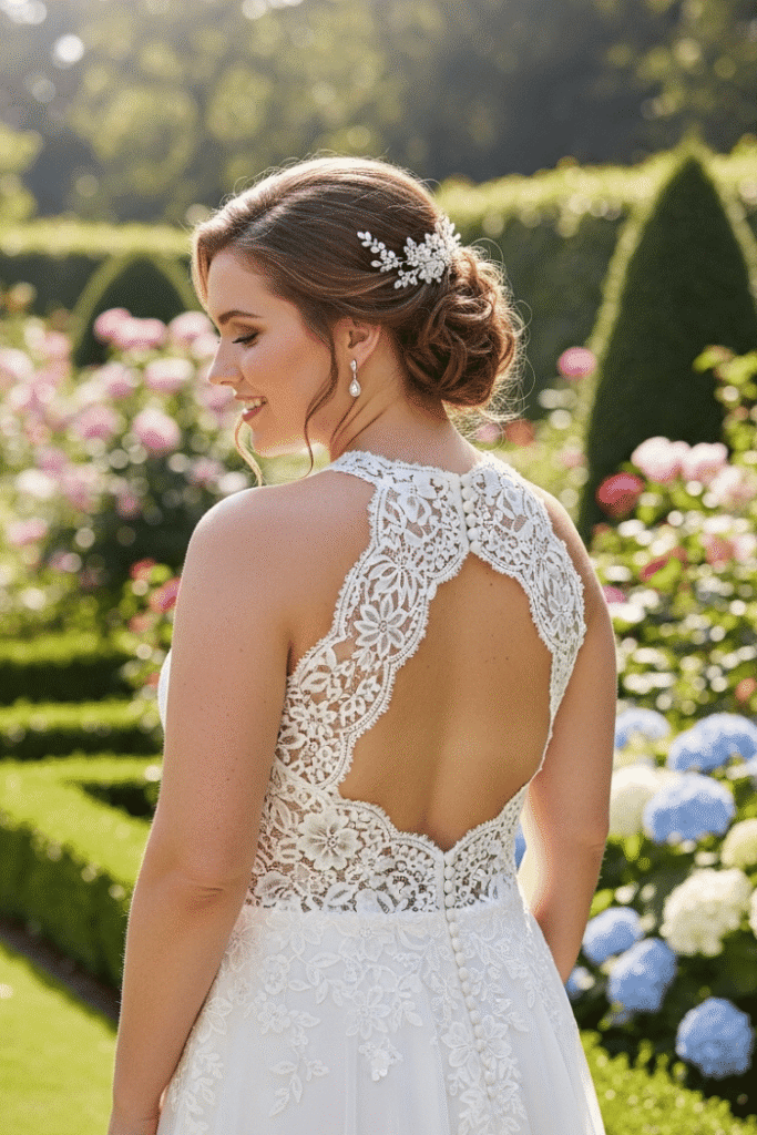 Lace Halter with Keyhole Back