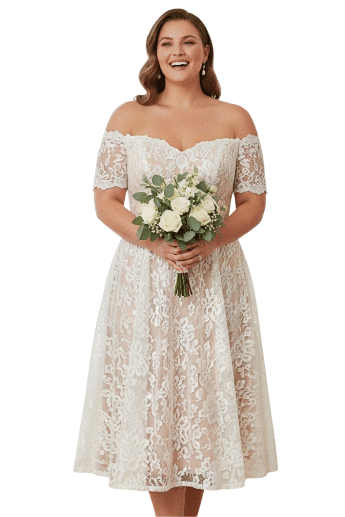 Off-Shoulder Midi Flare Dress