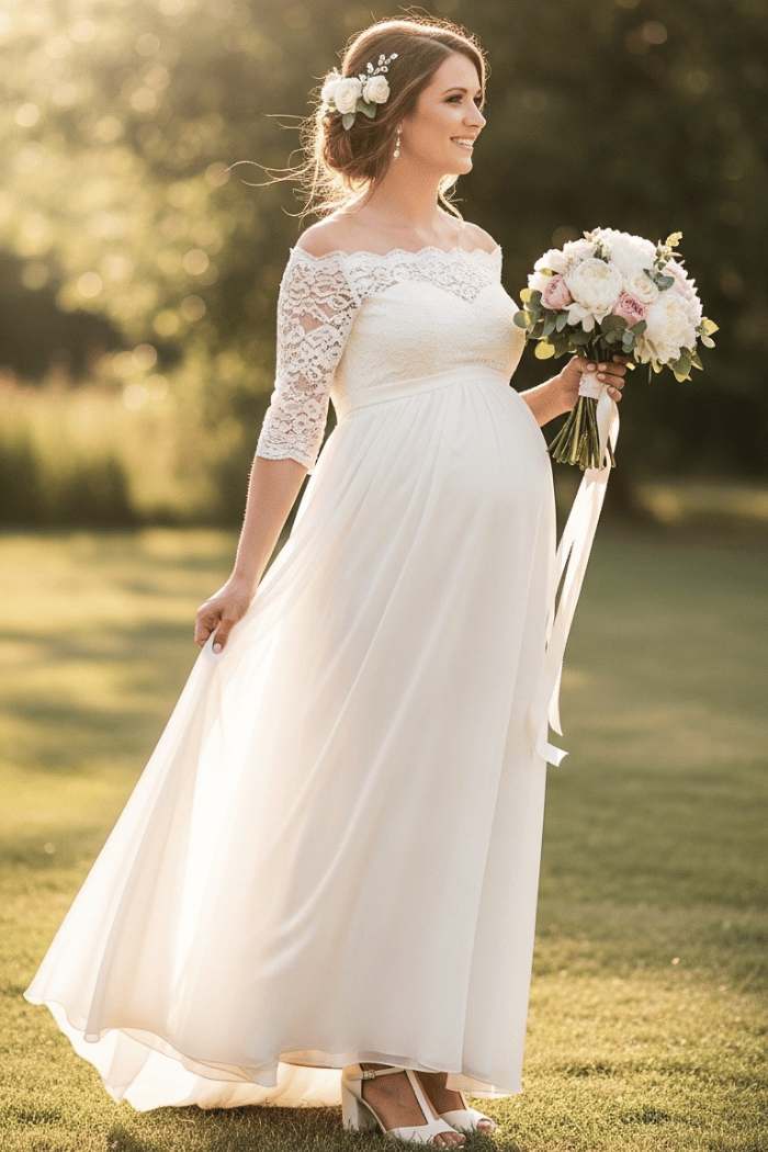 Pregnant Bride Prioritize Comfort 