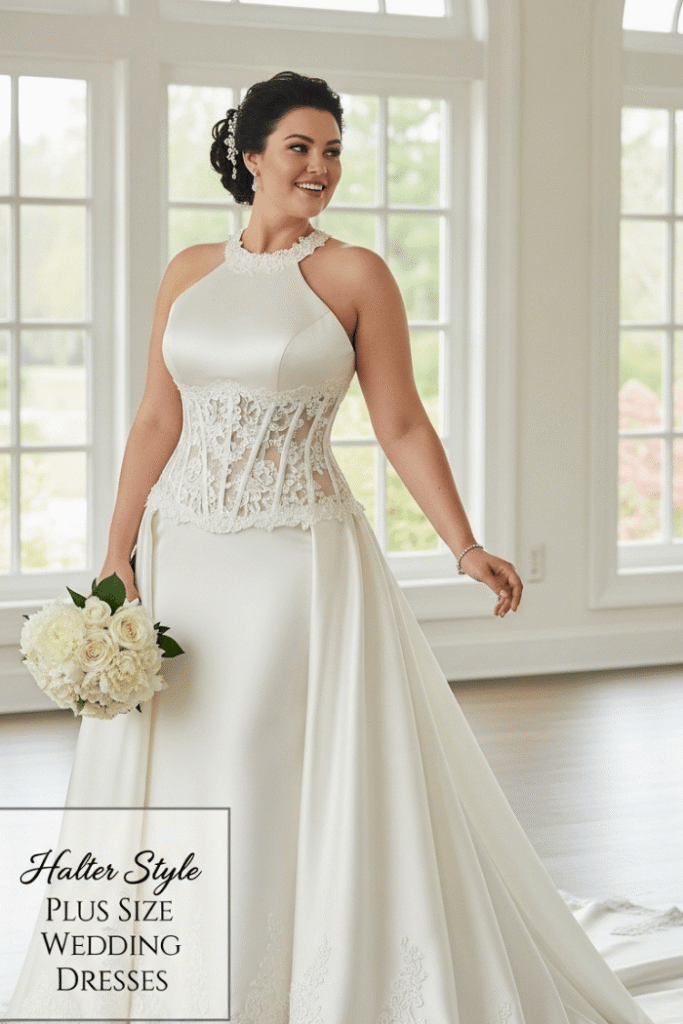 Beaded Halter with A-Line Skirt