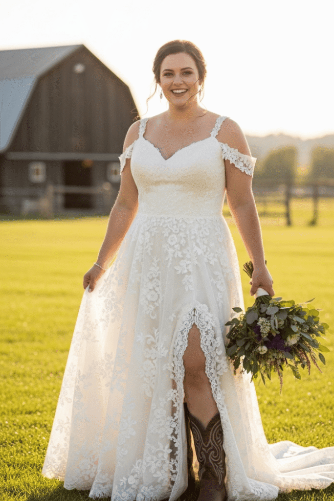 Rustic A-Line with Front Slit
