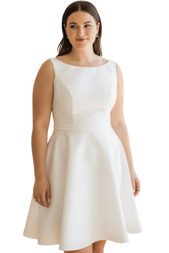 Stretch Satin Knee-Length A-Line