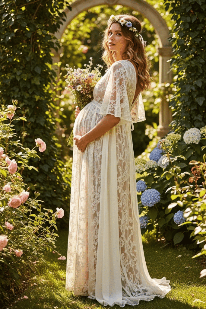 Stylish Maternity Boho Juliet Gown
