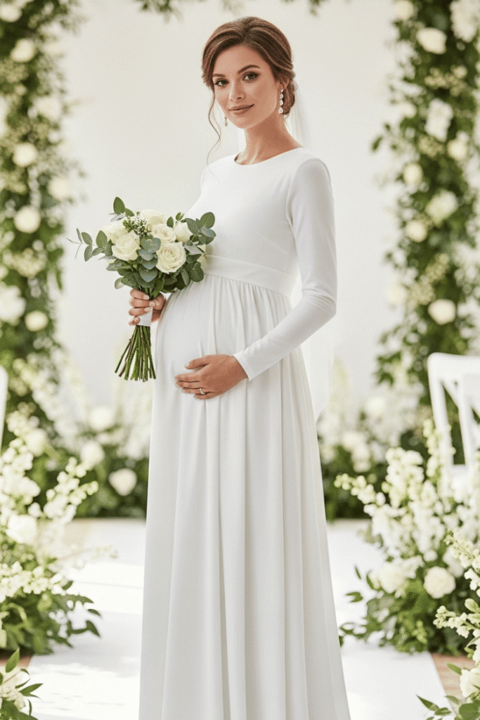 Stylish Maternity Jersey Column Maxi