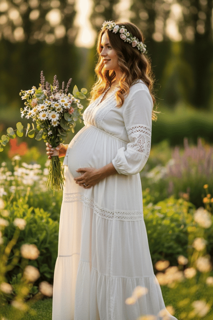 Stylish Maternity Tiered Gypsy Maxi