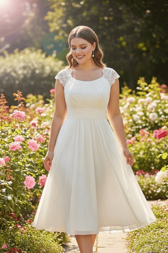Tea-Length Chiffon Dress