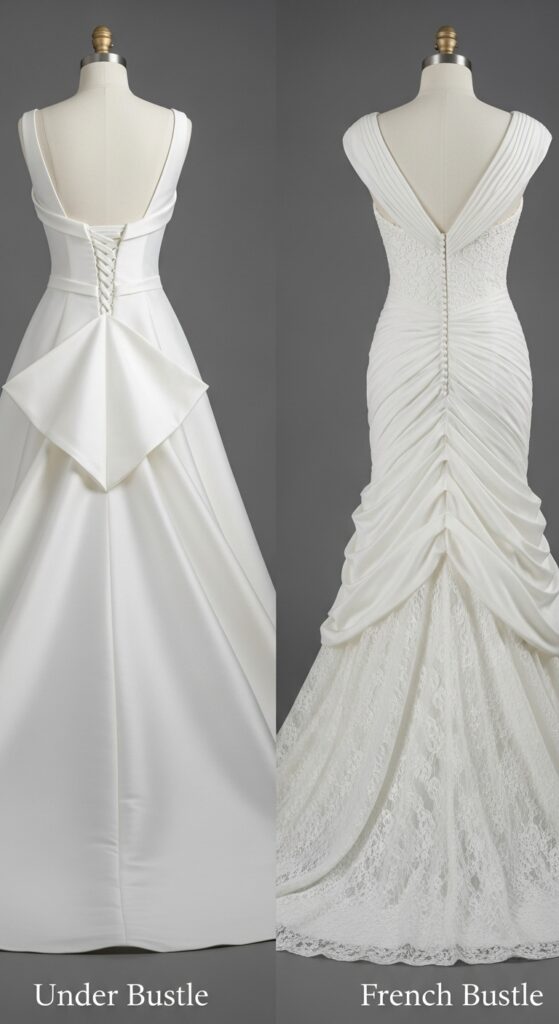 Types of Bustles for Wedding Dresses